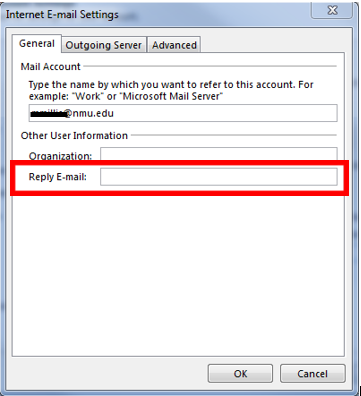 outlook reply to another email address